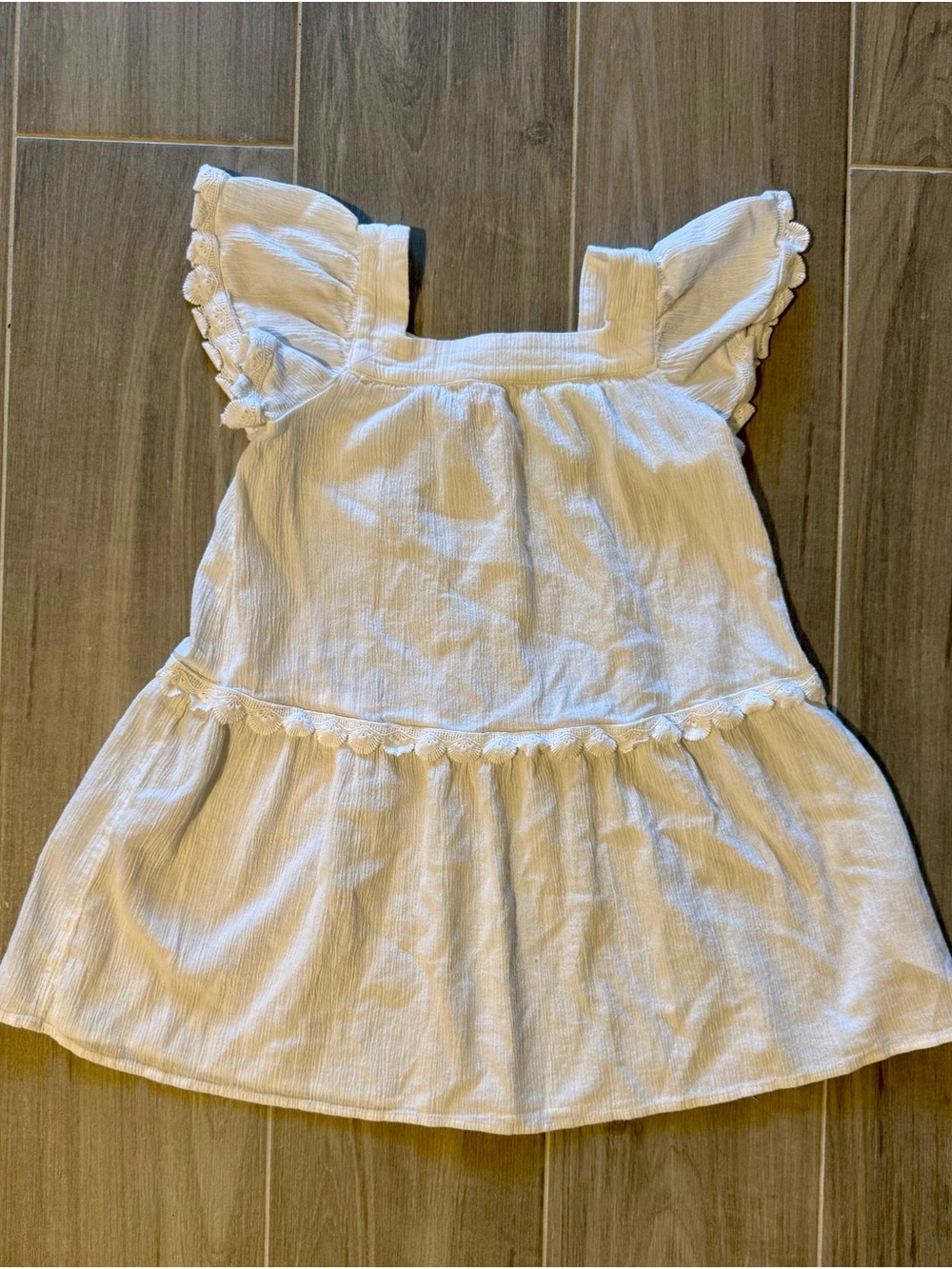 J Crew Crewcuts Soft White Gauze Girls Dress